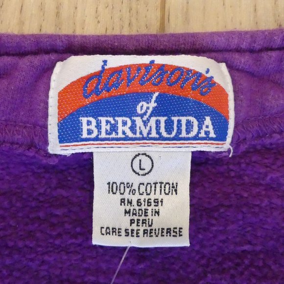 Bermuda Blues Davison's of Bermuda Vintage Purple Large Cardigan Sweater - Picture 3 of 3